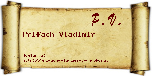 Prifach Vladimir névjegykártya